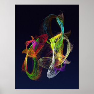 Fractal - Tropiska fiskar Poster