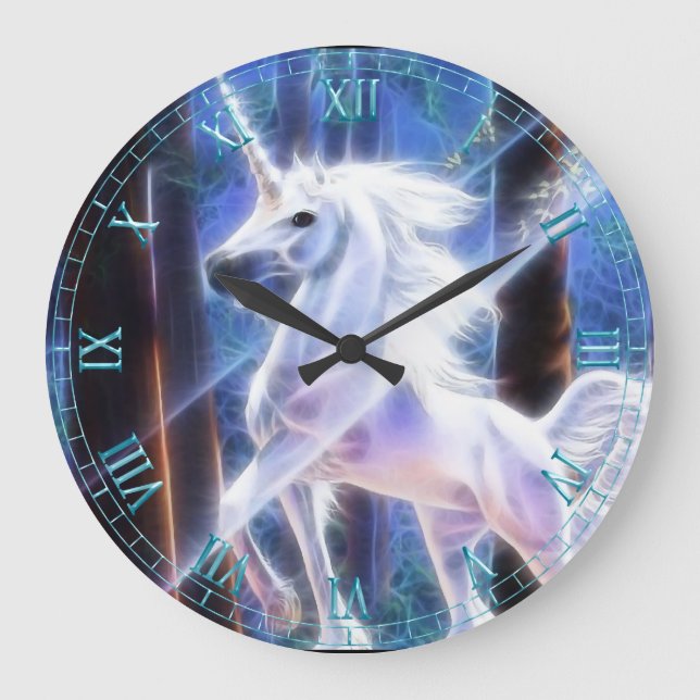 Fractal Unicorn Wall Clock Stor Klocka (Framsida)