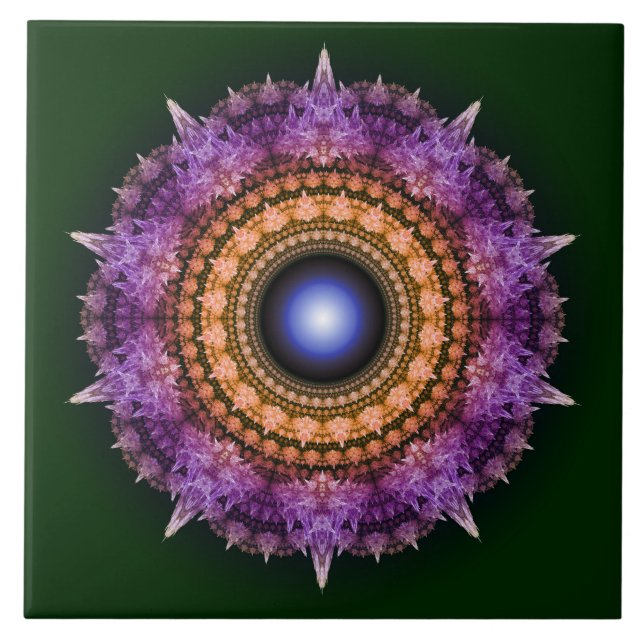 Fractal violett mönster kakelplatta (Framsidan)