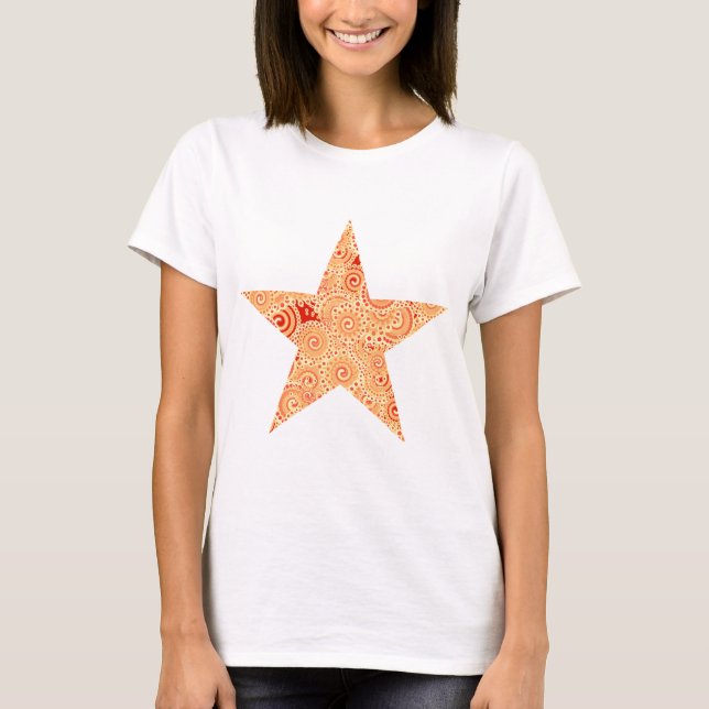 Fractal virvelstjärna, orange av korall tee (Framsida)