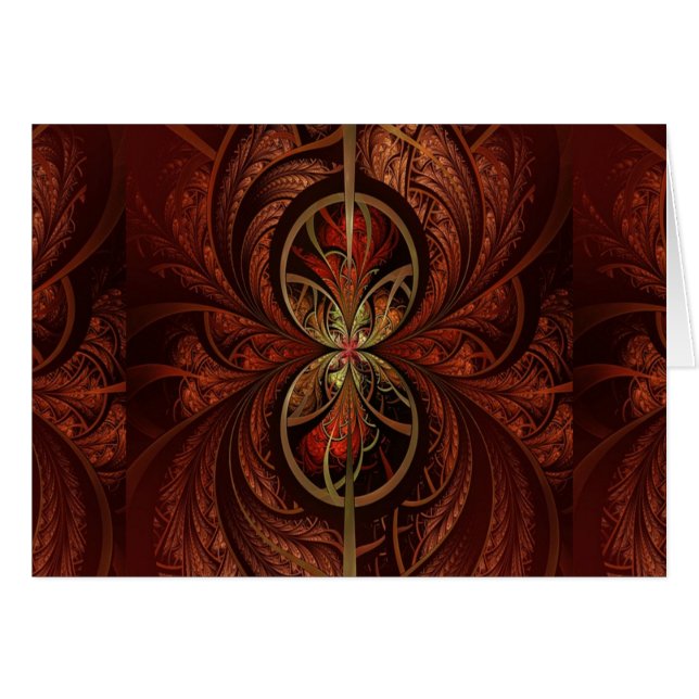Fractal Wood Hälsningskort (Framsidan Horizontal)