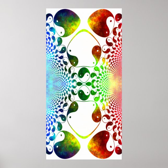 Fractal Yin Yang Spegel Poster (Framsidan)