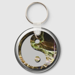 Fractal YingYang Keychain Nyckelring