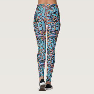 Fractala geometriska böjar leggings