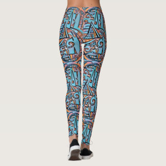 Fractala geometriska böjar leggings