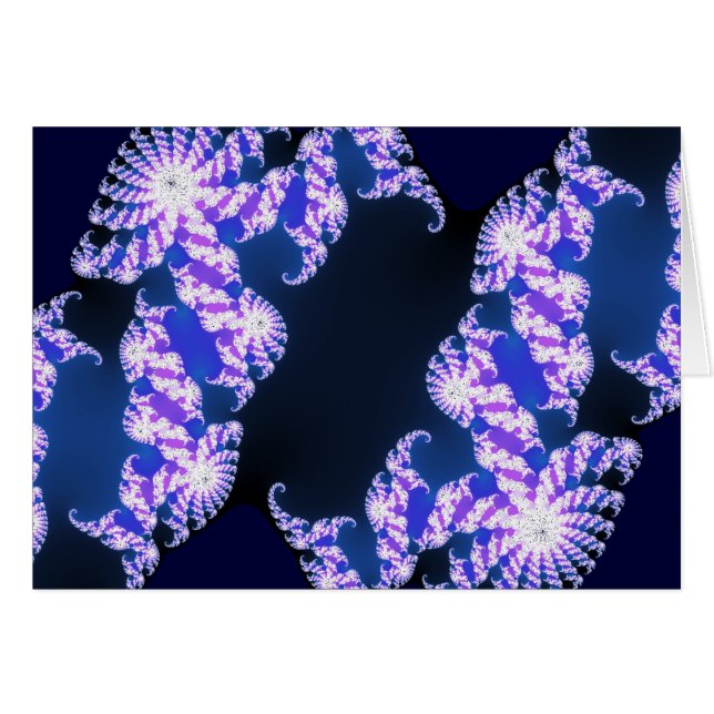 Fractalblått Hälsningskort (Framsidan Horizontal)