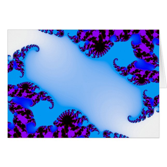 Fractalblått Hälsningskort (Framsidan Horizontal)