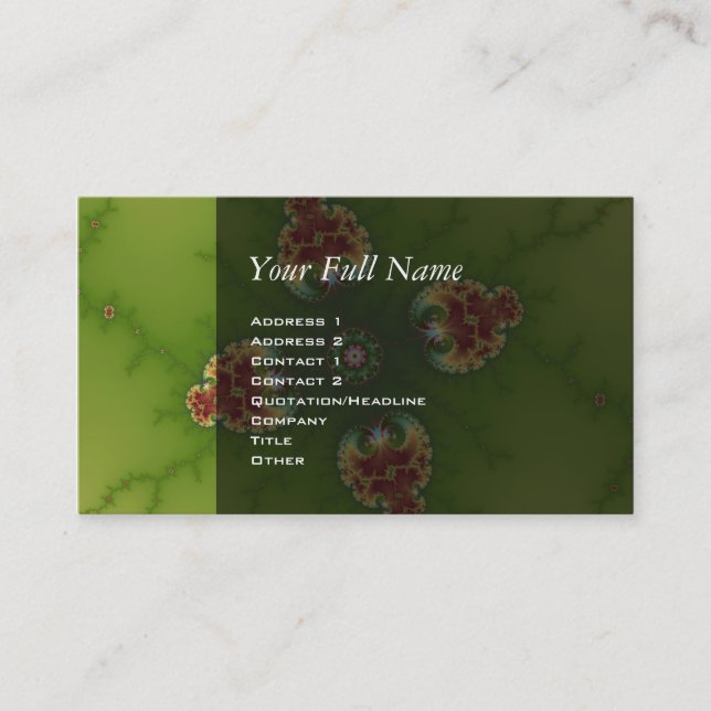 Fractalbug Picnic - Fractal Art Visitkort (Framsida)