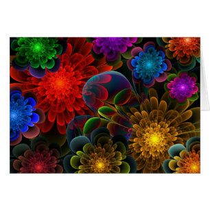 Fractalbukett Hälsningskort
