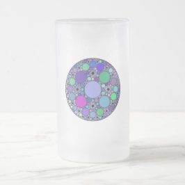 Fractalcirklar i Lila Rosa Blue Grönt Frostat Ölglas