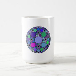 Fractalcirklar i Lila Rosa Blue Grönt Magisk Mugg