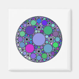 Fractalcirklar i Lila Rosa Blue Grönt Magnet