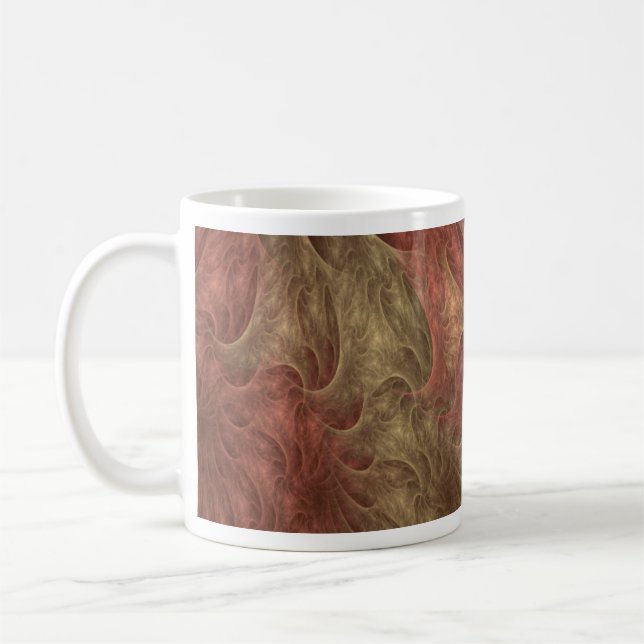 Fractaldesign (Korall-Beige) på kaffemuggen Kaffemugg (Vänster)