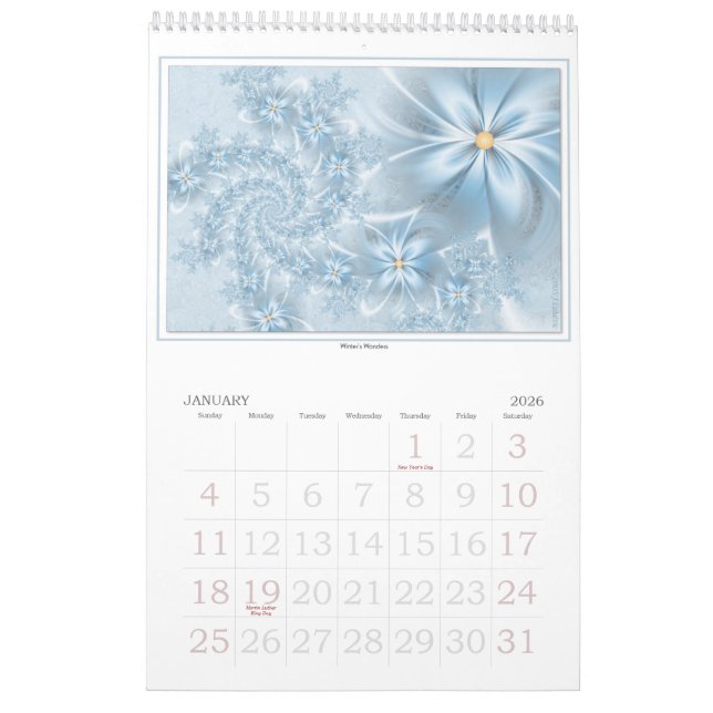 Fractalen 2013 blommar väggkalendern kalender (Jan 2026)