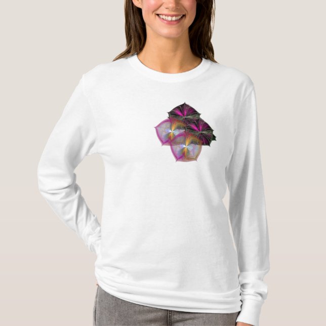 Fractalen cirklar färgrikt tee shirt (Framsida)