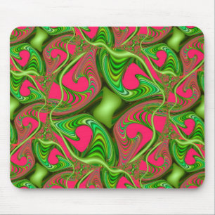 Fractalen Gnarl rosor och limefrukt Musmatta