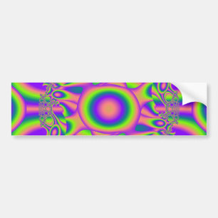 Fractalen snedvrider grönt Psychedelic för lilor Bildekal