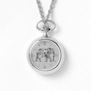 Fractalen virvlar runt elefanten - grå färg som  armbandsur
