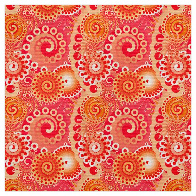 Fractalen virvlar runt mönster, korallrosor och tyg (Provkarta)