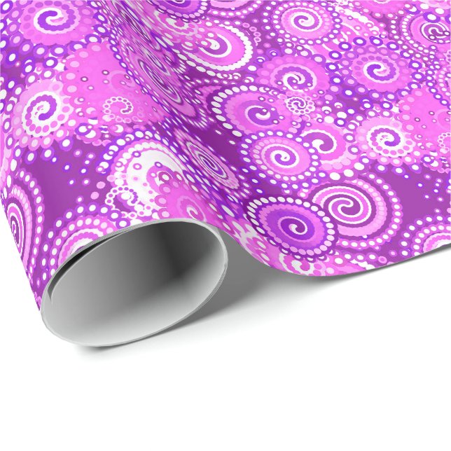 Fractalen virvlar runt mönster, skuggar av lilor presentpapper (Rullad Hörn)