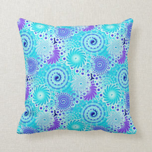 Fractalen virvlar runt mönster, turkos, aqua, kudde