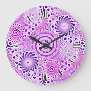 Fractalen virvlar runt mönster, violeten, orchid stor klocka
