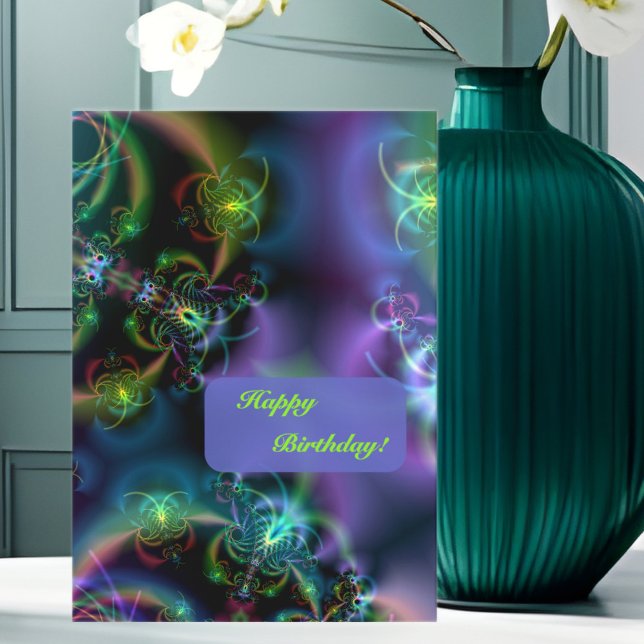 Fractalfjärilsgrattis på födelsedagen kort (Skapare uppladdad)