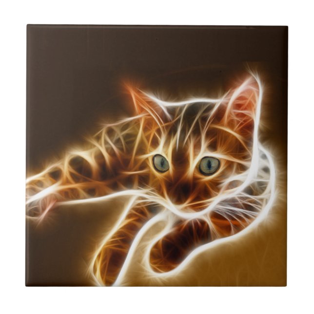 Fractalius Bengal katt Kakelplatta (Framsidan)