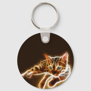 Fractalius Bengal katt Nyckelring