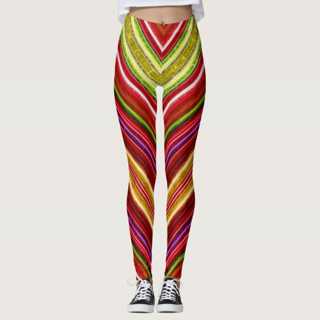Fractalius Chevron i  balar Leggings (Framsida)