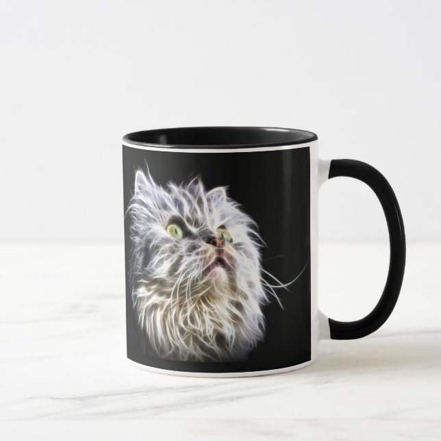 Fractalius Persian cat ansikte Mugg (Höger)