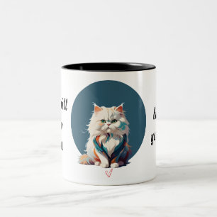 Fractalius Persian cat ansikte Mugg