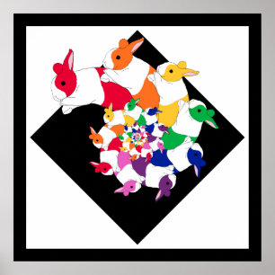 Fractalkaniner kvadrerar affischen poster