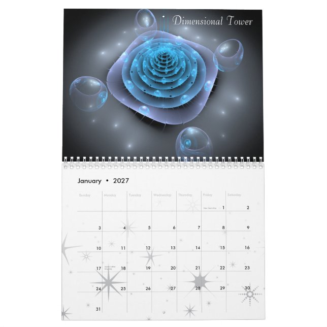 Fractalkonst av Rebecca Poole Kalender (Jan 2027)
