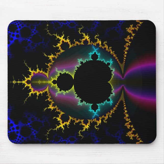 FractalMandelbrot elektrisk natt Mousepad Musmatta (Framsidan)