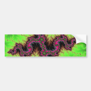 Fractalorm - rosor, fuchsiaen och neon görar grö bildekal