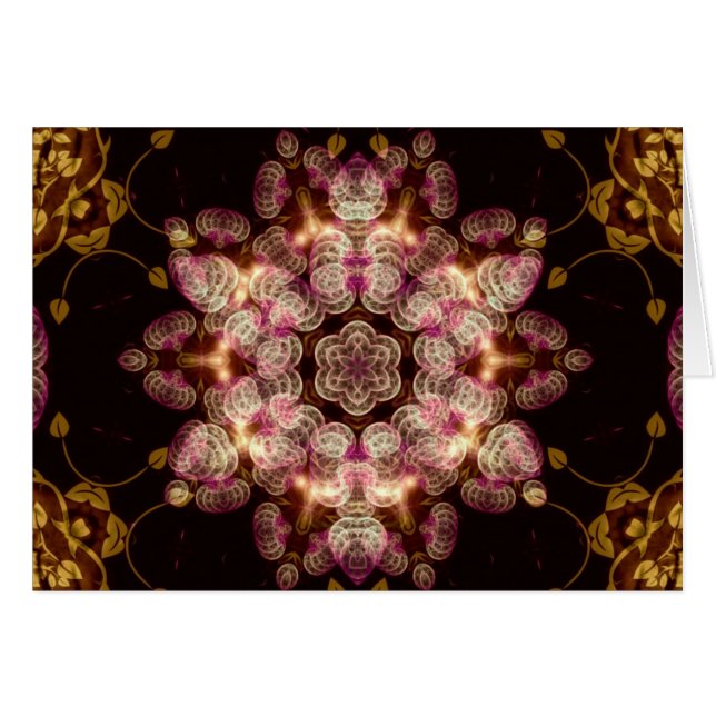 FractalRosea-kort Hälsningskort (Framsidan Horizontal)