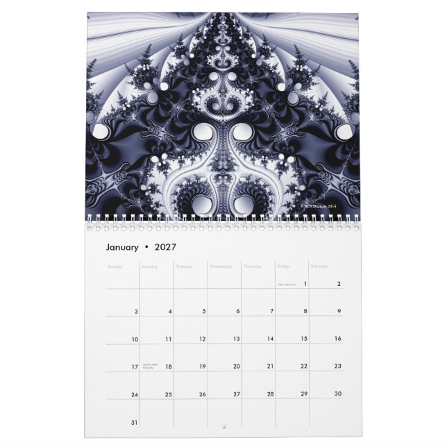Fractals 2015 kalender (Jan 2027)