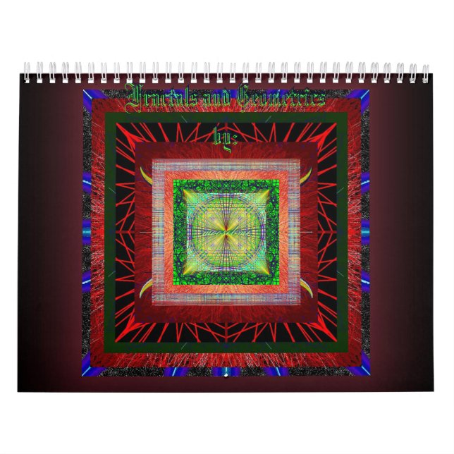 Fractals och Geometrics anpassningsbar utskrivaven Kalender (Omslag)