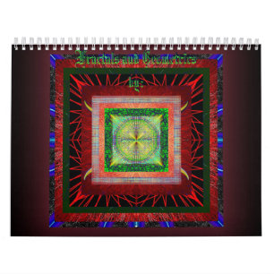 Fractals och Geometrics anpassningsbar utskrivaven Kalender