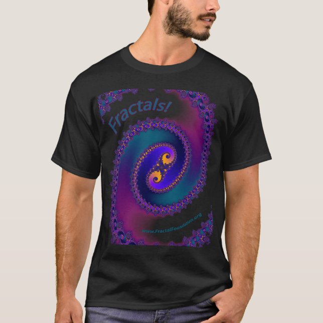 Fractalskjortasvart Tee (Framsida)