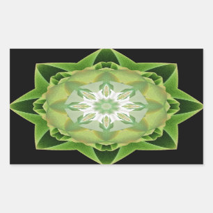 FractalStardust grönt Rektangulärt Klistermärke