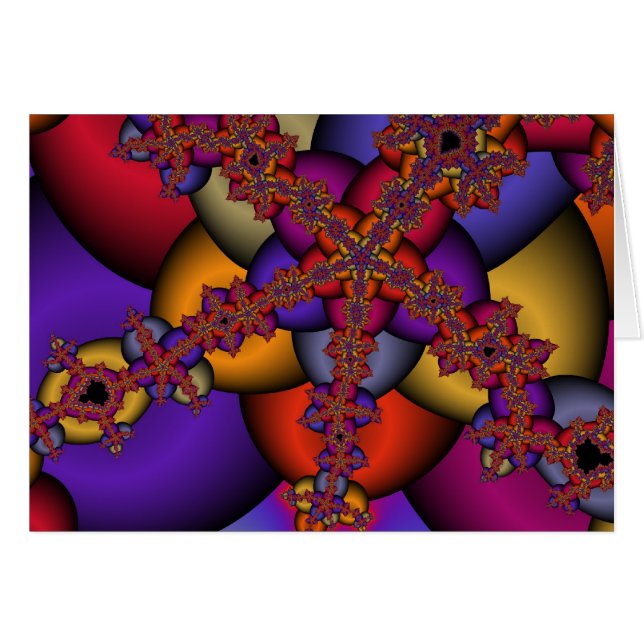 Fractalstjärna Hälsningskort (Framsidan Horizontal)
