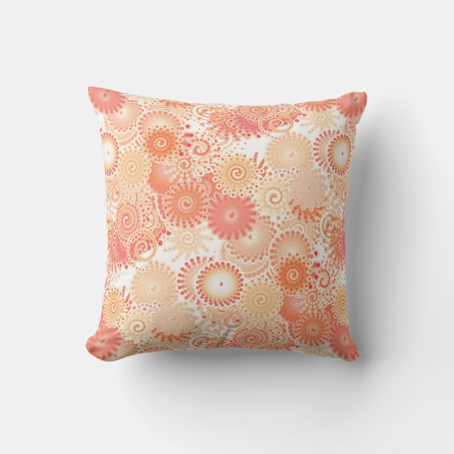 Fractalvirveln mönster, korallskalor och persikor kudde (Framsida)
