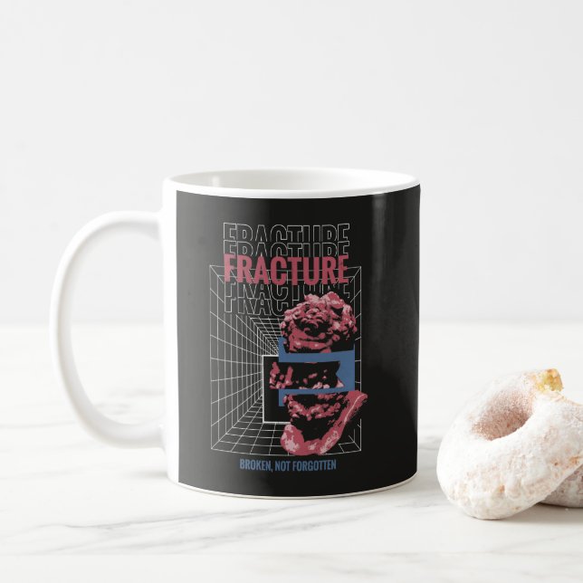 Fracture - Brutalist Streetwear Design Kaffemugg (Med munk)