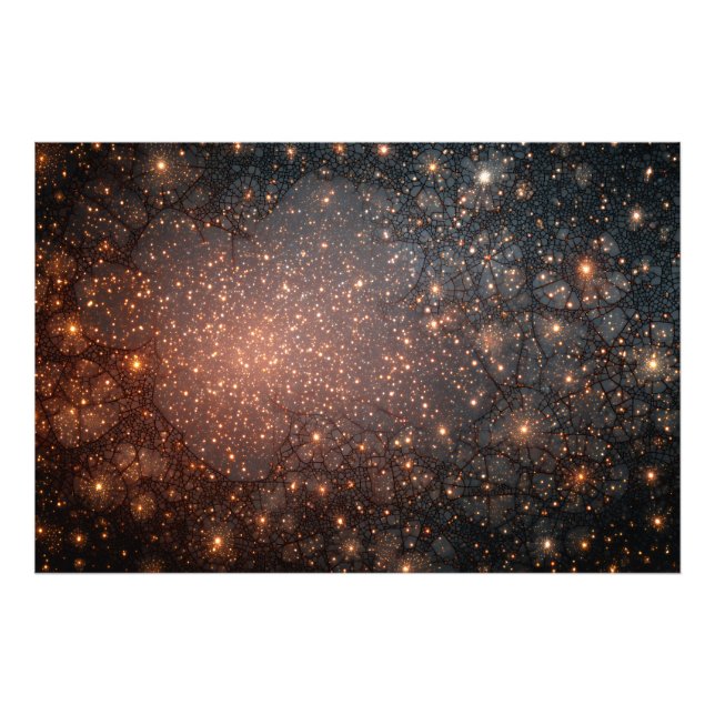 Fractured Nebula Cosmic Web Glow Fototryck (Framsidan)