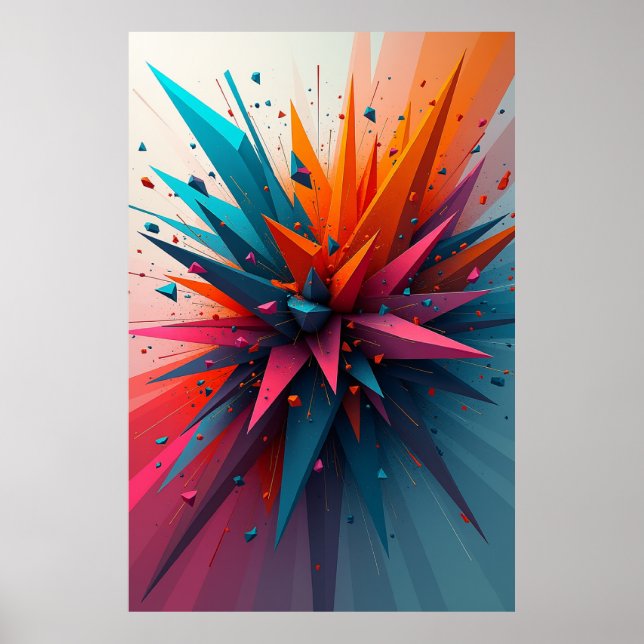 Fractured Velocity: Dynamic Geometric Abstract Art Poster (Framsidan)