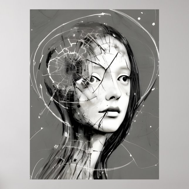 Fractured Woman-vykort Poster (Framsidan)