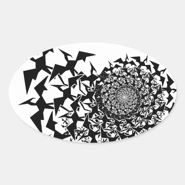 Fractyl Pterodactyl Ovalt Klistermärke (Framsida)