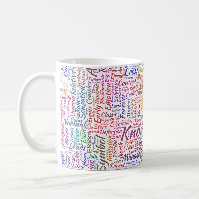 Fråga Apprendre Nuage MotssTexte Motif-meddelande Kaffemugg (Vänster)